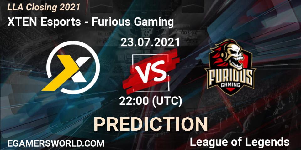 Prognoza XTEN Esports - Furious Gaming. 23.07.2021 at 22:00, LoL, LLA Closing 2021