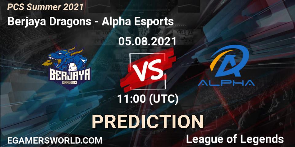 Prognoza Berjaya Dragons - Alpha Esports. 05.08.21, LoL, PCS Summer 2021
