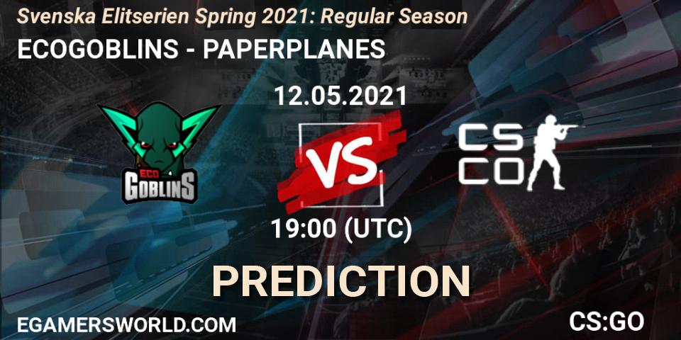Prognoza ECOGOBLINS - PAPERPLANES. 12.05.2021 at 19:00, Counter-Strike (CS2), Svenska Elitserien Spring 2021: Regular Season
