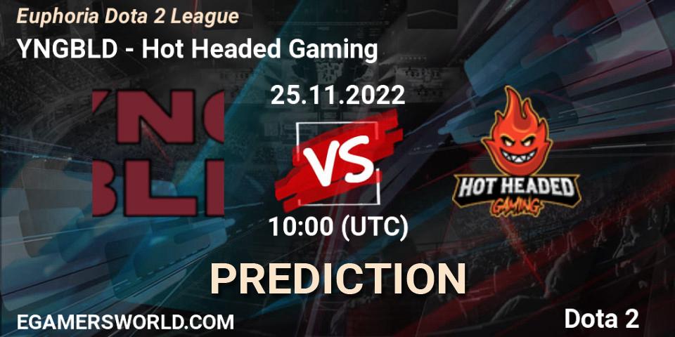 Prognoza YNGBLD - Hot Headed Gaming. 25.11.2022 at 10:00, Dota 2, Euphoria Dota 2 League