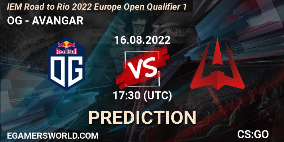 Prognoza OG - AVANGAR. 16.08.2022 at 17:30, Counter-Strike (CS2), IEM Road to Rio 2022 Europe Open Qualifier 1
