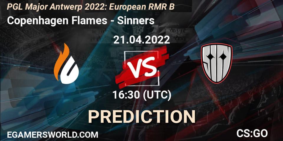 Prognoza Copenhagen Flames - Sinners. 21.04.2022 at 16:45, Counter-Strike (CS2), PGL Major Antwerp 2022: European RMR B
