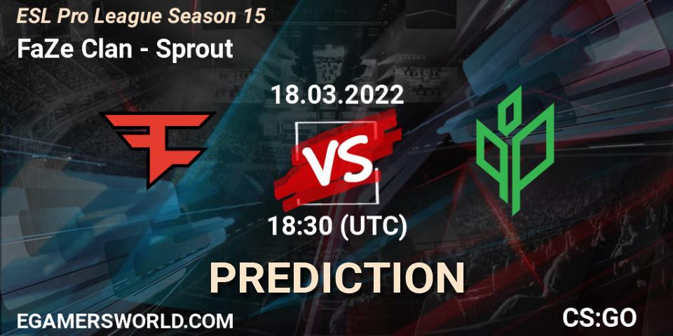 Prognoza FaZe Clan - Sprout. 18.03.2022 at 18:35, Counter-Strike (CS2), ESL Pro League Season 15