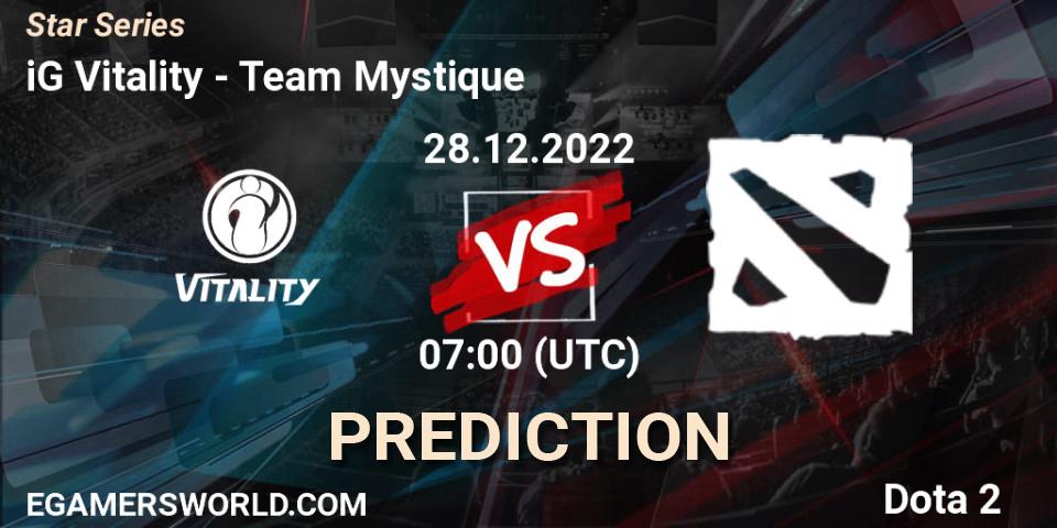 Prognoza iG Vitality - Team Mystique. 28.12.2022 at 07:03, Dota 2, Star Series