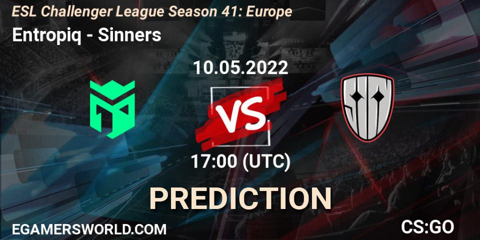 Prognoza Entropiq - Sinners. 10.05.2022 at 17:00, Counter-Strike (CS2), ESL Challenger League Season 41: Europe