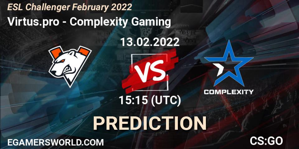Prognoza Virtus.pro - Complexity Gaming. 13.02.2022 at 15:55, Counter-Strike (CS2), ESL Challenger February 2022