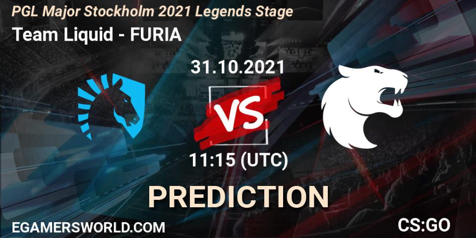Prognoza Team Liquid - FURIA. 31.10.21, CS2 (CS:GO), PGL Major Stockholm 2021 Legends Stage