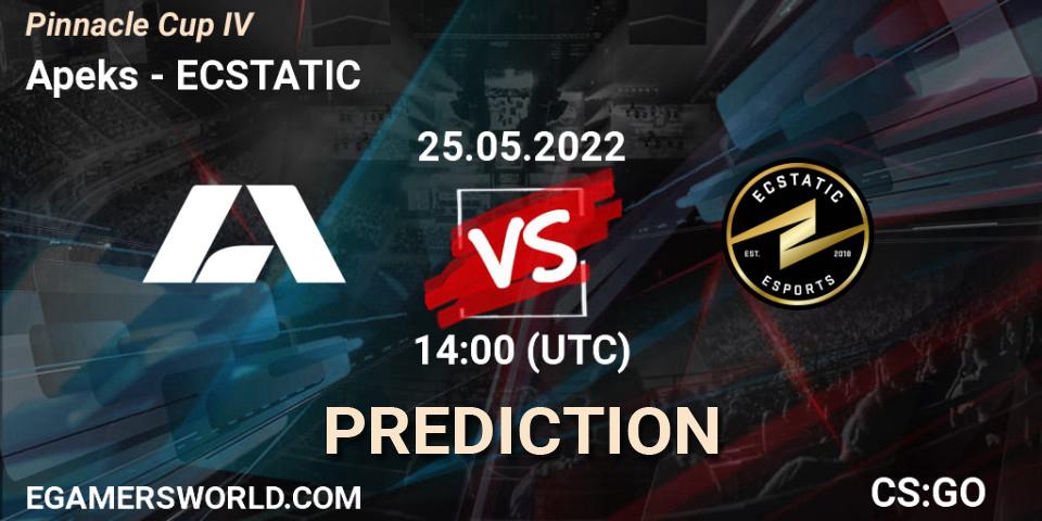 Prognoza Apeks - ECSTATIC. 25.05.2022 at 14:00, Counter-Strike (CS2), Pinnacle Cup #4