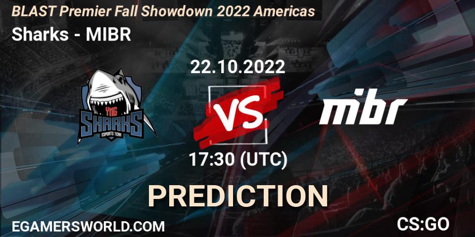 Prognoza Sharks - MIBR. 22.10.2022 at 17:20, Counter-Strike (CS2), BLAST Premier Fall Showdown 2022 Americas