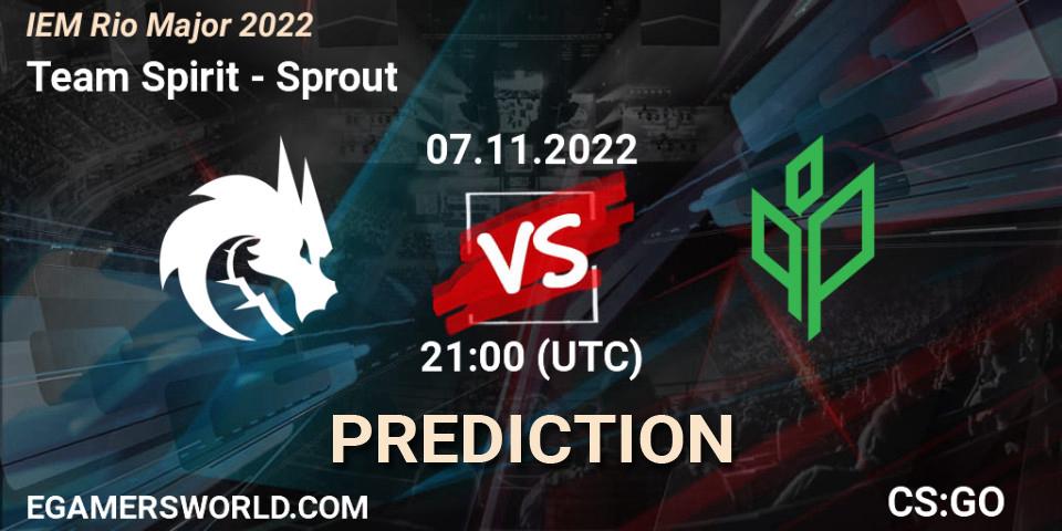 Prognoza Team Spirit - Sprout. 07.11.2022 at 21:00, Counter-Strike (CS2), IEM Rio Major 2022