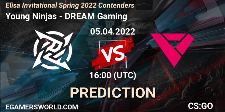 Prognoza Young Ninjas - DREAM Gaming. 05.04.2022 at 16:00, Counter-Strike (CS2), Elisa Invitational Spring 2022 Contenders
