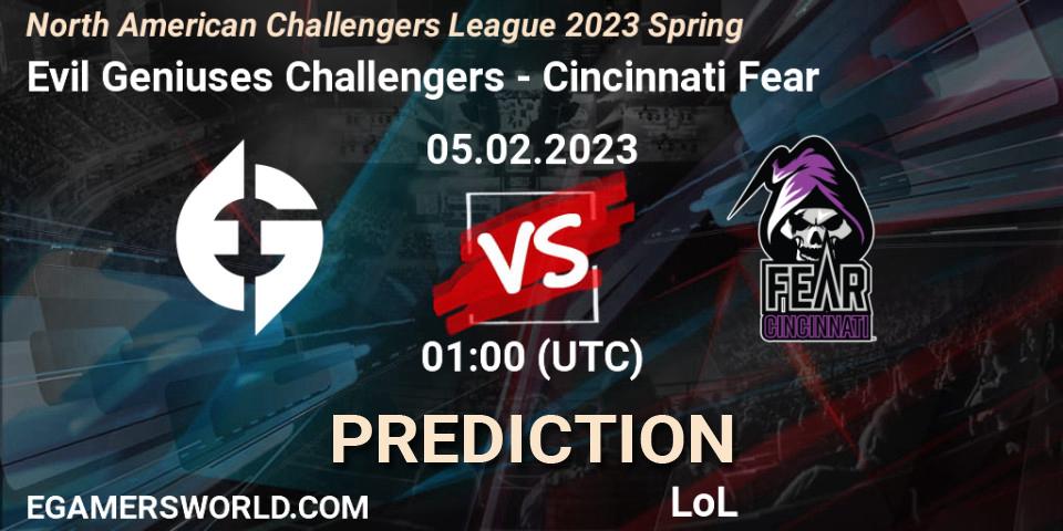 Prognoza Evil Geniuses Challengers - Cincinnati Fear. 05.02.23, LoL, NACL 2023 Spring - Group Stage