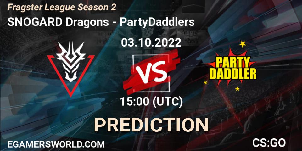Prognoza SNOGARD Dragons - PartyDaddlers. 03.10.2022 at 15:00, Counter-Strike (CS2), Fragster League Season 2