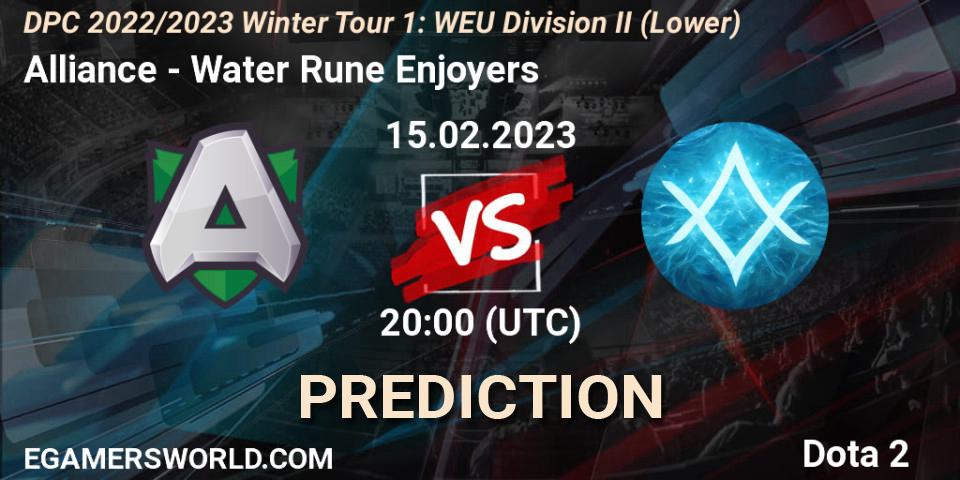 Prognoza Alliance - Water Rune Enjoyers. 15.02.23, Dota 2, DPC 2022/2023 Winter Tour 1: WEU Division II (Lower)