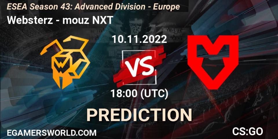 Prognoza Websterz - mouz NXT. 10.11.2022 at 18:00, Counter-Strike (CS2), ESEA Season 43: Advanced Division - Europe