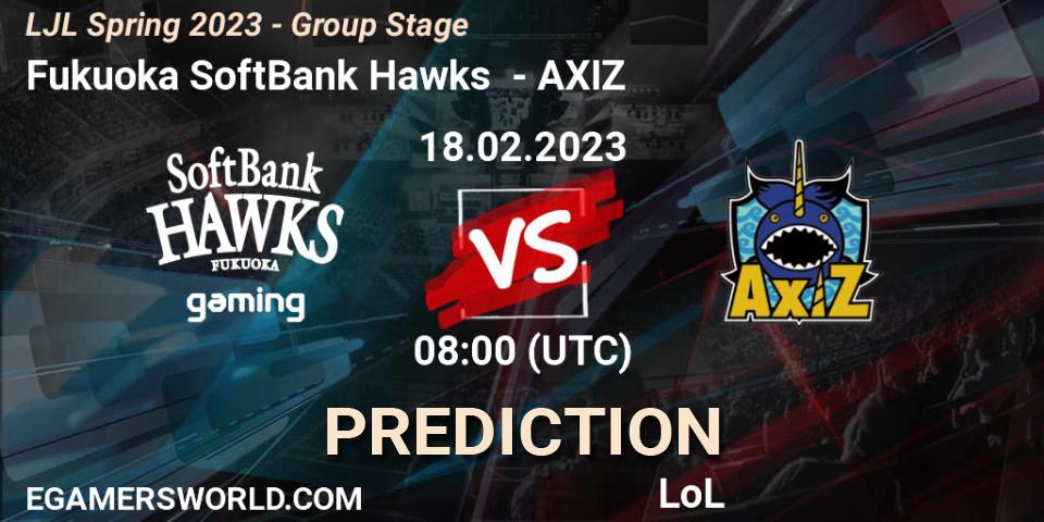 Prognoza Fukuoka SoftBank Hawks - AXIZ. 18.02.23, LoL, LJL Spring 2023 - Group Stage