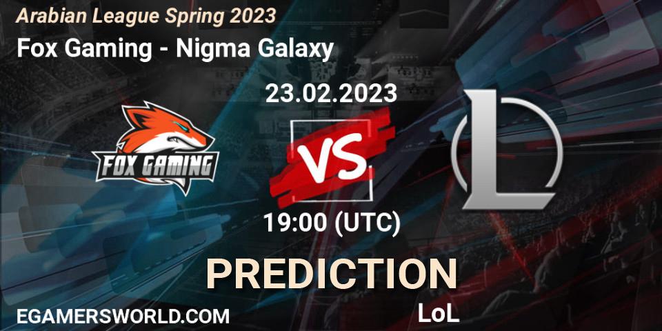 Prognoza Fox Gaming - Nigma Galaxy MENA. 03.02.2023 at 19:00, LoL, Arabian League Spring 2023