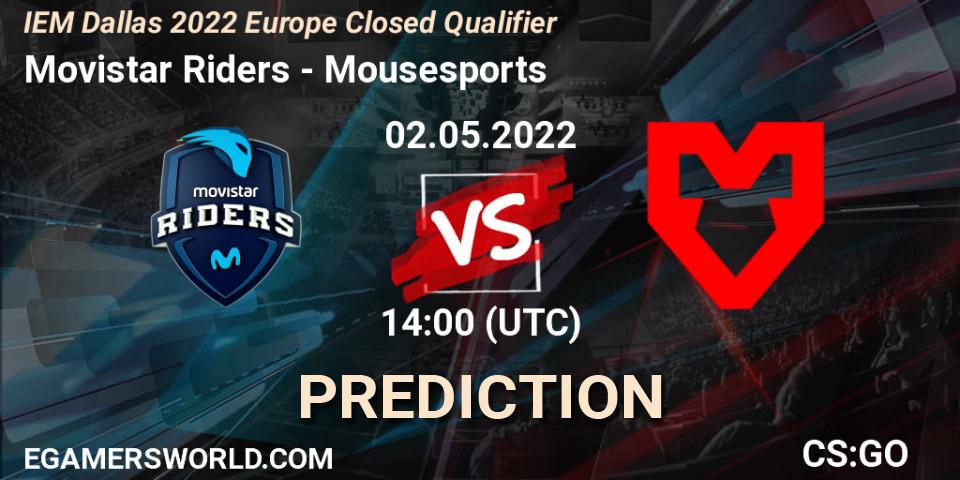 Prognoza Movistar Riders - Mousesports. 02.05.2022 at 14:00, Counter-Strike (CS2), IEM Dallas 2022 Europe Closed Qualifier