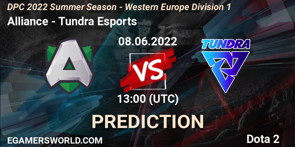 Prognoza Alliance - Tundra Esports. 08.06.2022 at 12:55, Dota 2, DPC WEU 2021/2022 Tour 3: Division I