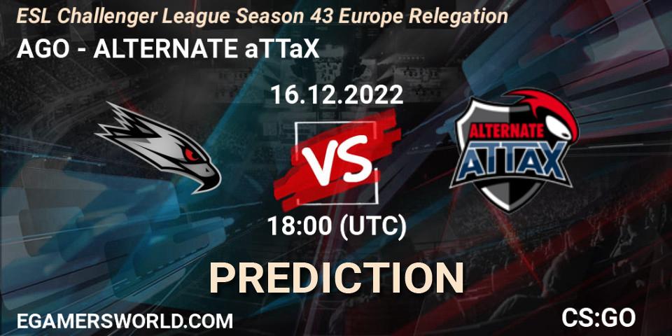 Prognoza AGO - ALTERNATE aTTaX. 16.12.22, CS2 (CS:GO), ESL Challenger League Season 43 Europe Relegation