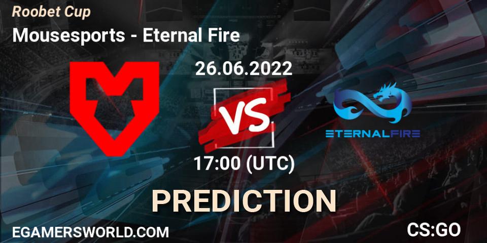 Prognoza Mousesports - Eternal Fire. 26.06.2022 at 17:00, Counter-Strike (CS2), Roobet Cup
