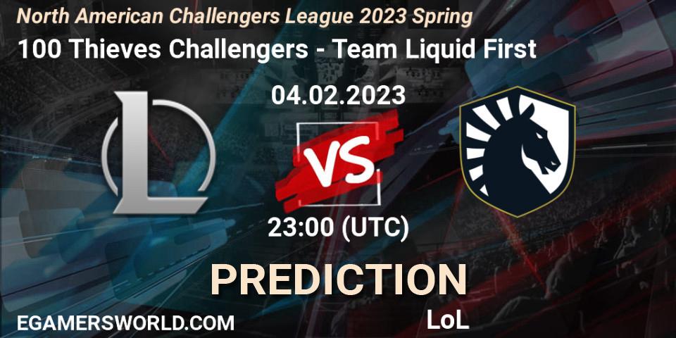 Prognoza 100 Thieves Challengers - Team Liquid First. 04.02.23, LoL, NACL 2023 Spring - Group Stage