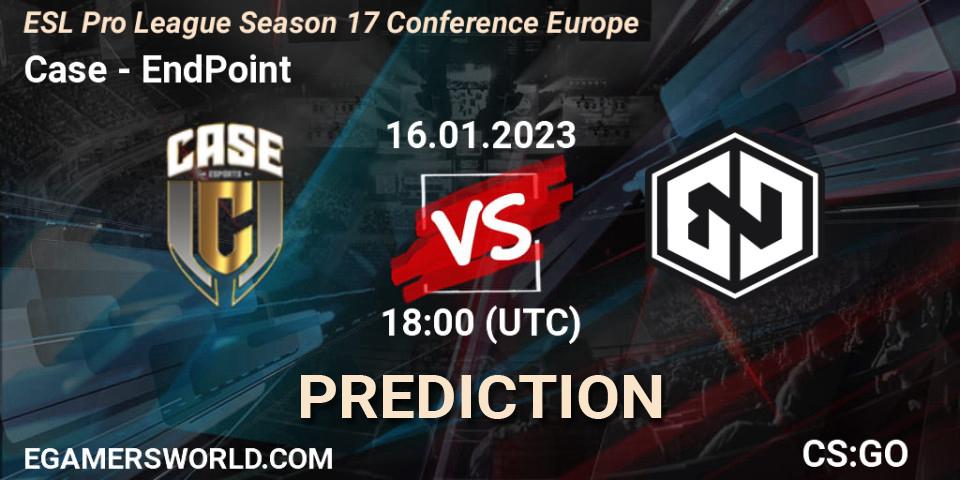 Prognoza Case - EndPoint. 16.01.2023 at 18:00, Counter-Strike (CS2), ESL Pro League Season 17 Conference Europe