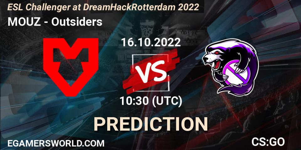 Prognoza MOUZ - Outsiders. 16.10.2022 at 07:00, Counter-Strike (CS2), ESL Challenger at DreamHack Rotterdam 2022