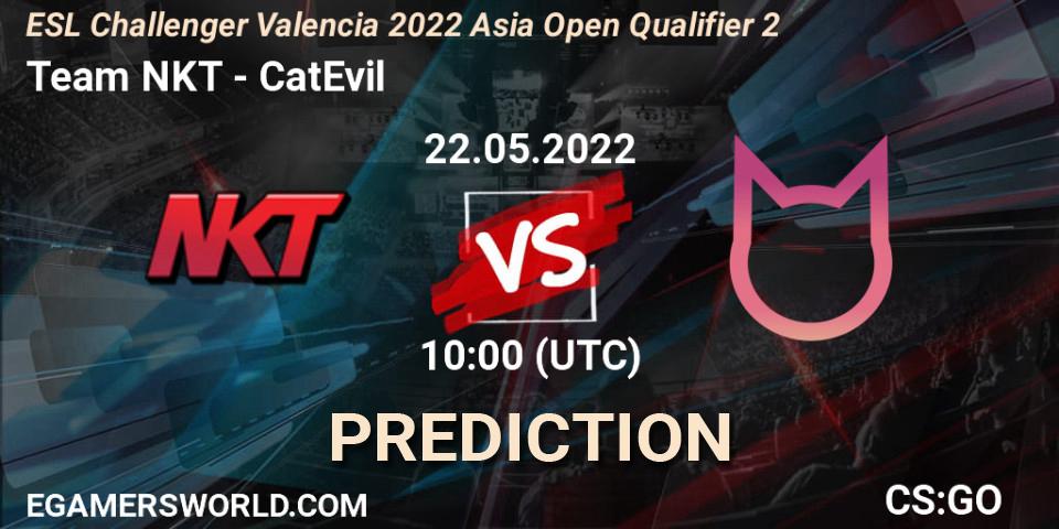 Prognoza Team NKT - CatEvil. 22.05.2022 at 10:00, Counter-Strike (CS2), ESL Challenger Valencia 2022 Asia Open Qualifier 2