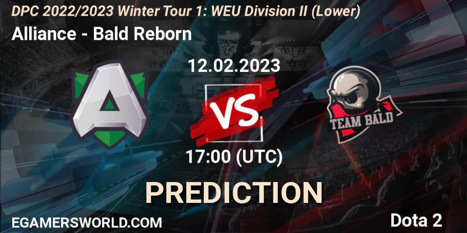 Prognoza Alliance - Bald Reborn. 12.02.23, Dota 2, DPC 2022/2023 Winter Tour 1: WEU Division II (Lower)