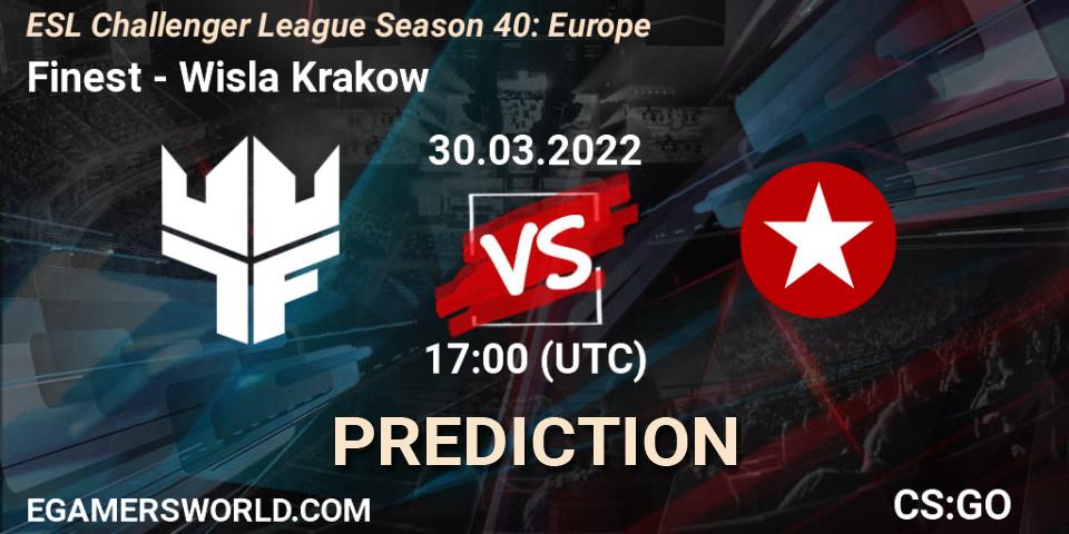 Prognoza Finest - Wisla Krakow. 30.03.2022 at 17:00, Counter-Strike (CS2), ESL Challenger League Season 40: Europe