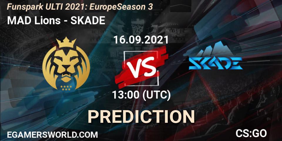 Prognoza MAD Lions - SKADE. 16.09.2021 at 13:00, Counter-Strike (CS2), Funspark ULTI 2021: Europe Season 3