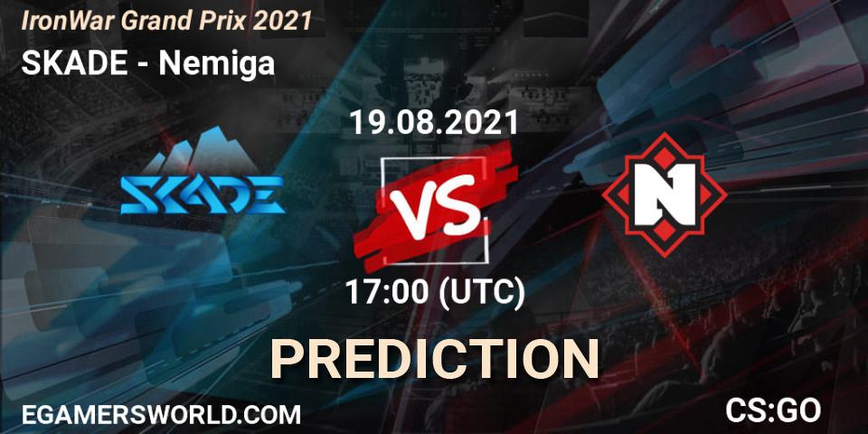 Prognoza SKADE - Nemiga. 19.08.2021 at 17:00, Counter-Strike (CS2), IronWar Grand Prix 2021