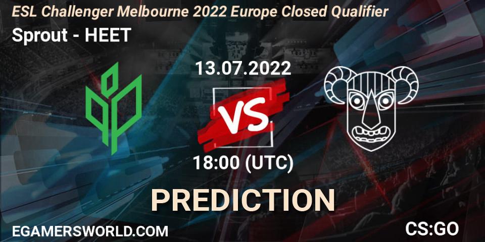 Prognoza Sprout - HEET. 13.07.2022 at 18:00, Counter-Strike (CS2), ESL Challenger Melbourne 2022 Europe Closed Qualifier