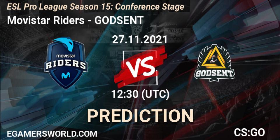 Prognoza Movistar Riders - GODSENT. 27.11.2021 at 12:30, Counter-Strike (CS2), ESL Pro League Season 15: Conference Stage