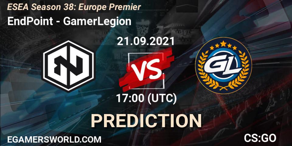 Prognoza EndPoint - GamerLegion. 21.09.2021 at 17:00, Counter-Strike (CS2), ESEA Season 38: Europe Premier
