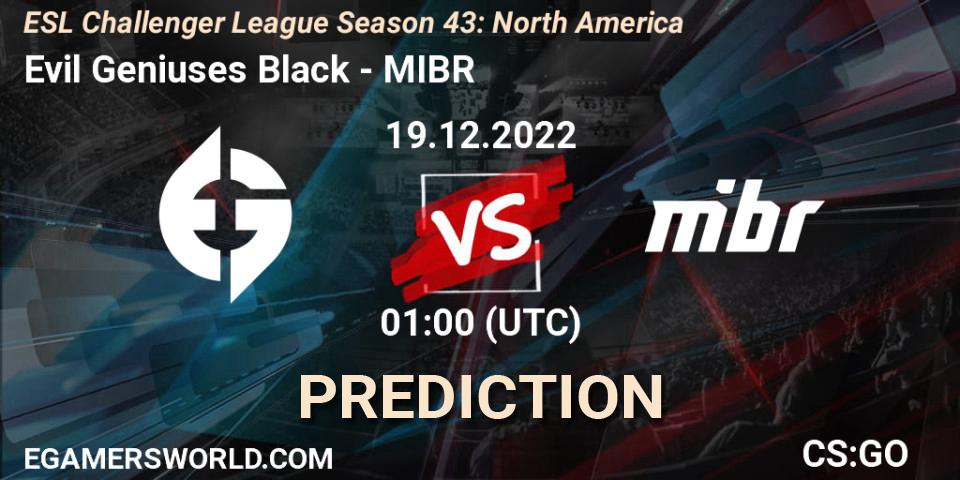 Prognoza Evil Geniuses Black - MIBR. 19.12.22, CS2 (CS:GO), ESL Challenger League Season 43: North America
