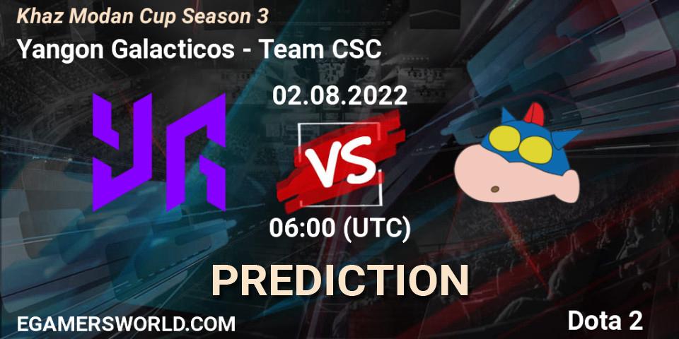 Prognoza Yangon Galacticos - Team CSC. 02.08.2022 at 09:01, Dota 2, Khaz Modan Cup Season 3