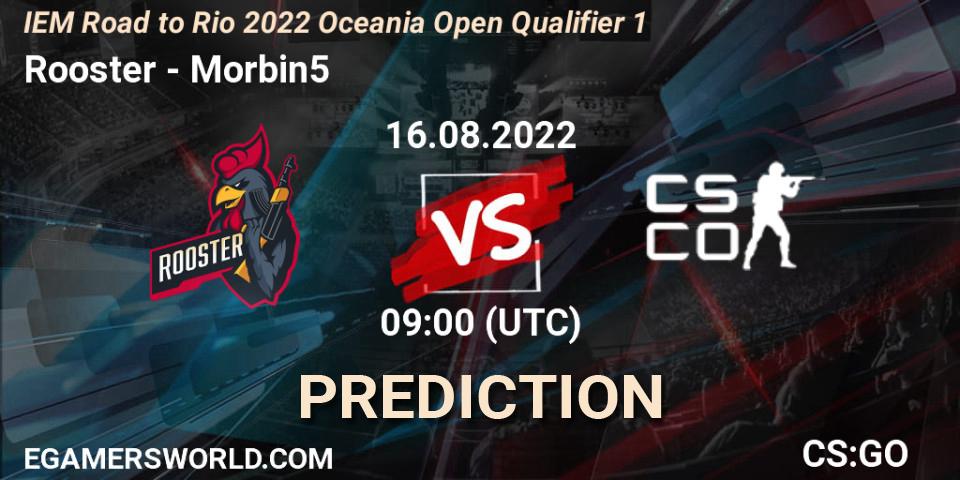 Prognoza Rooster - Morbin5. 16.08.2022 at 09:00, Counter-Strike (CS2), IEM Road to Rio 2022 Oceania Open Qualifier 1