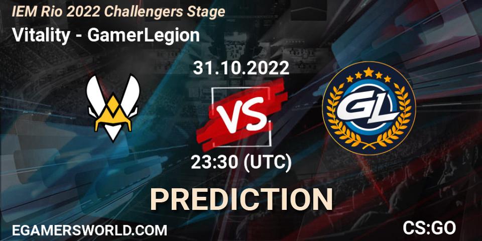 Prognoza Vitality - GamerLegion. 01.11.2022 at 00:40, Counter-Strike (CS2), IEM Rio 2022 Challengers Stage