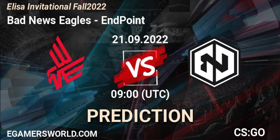 Prognoza Bad News Eagles - EndPoint. 21.09.2022 at 09:00, Counter-Strike (CS2), Elisa Invitational Fall 2022