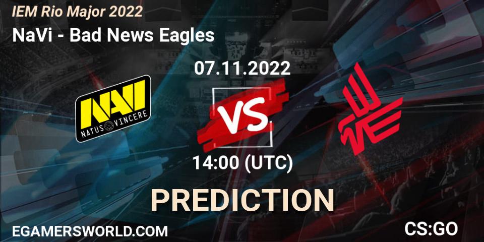 Prognoza NaVi - Bad News Eagles. 07.11.2022 at 14:00, Counter-Strike (CS2), IEM Rio Major 2022