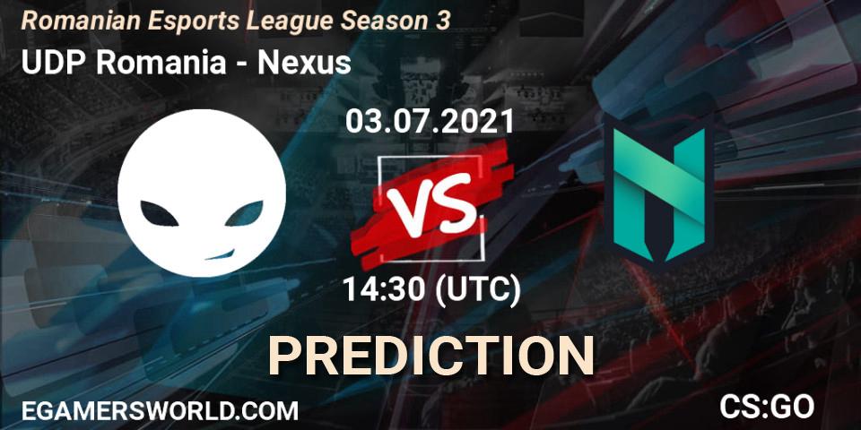 Prognoza UDP Romania - Nexus. 03.07.2021 at 17:10, Counter-Strike (CS2), Romanian Esports League Season 3