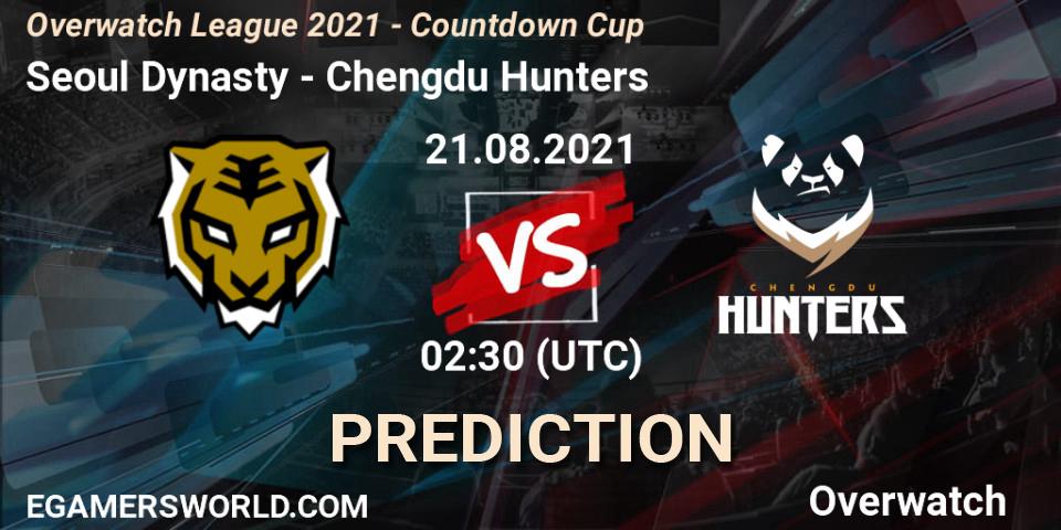 Prognoza Seoul Dynasty - Chengdu Hunters. 21.08.2021 at 02:30, Overwatch, Overwatch League 2021 - Countdown Cup