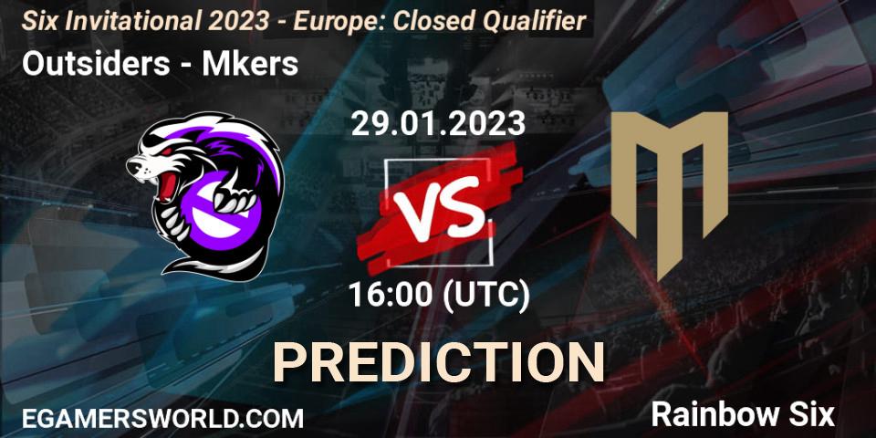 Prognoza Outsiders - Mkers. 29.01.2023 at 16:00, Rainbow Six, Six Invitational 2023 - Europe: Closed Qualifier