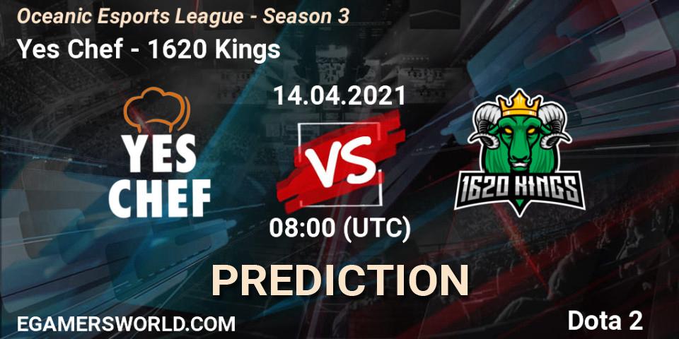 Prognoza Yes Chef - 1620 Kings. 14.04.2021 at 08:23, Dota 2, Oceanic Esports League - Season 3
