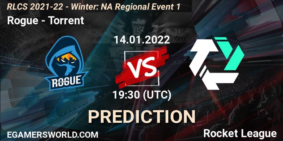 Prognoza Rogue - Torrent. 14.01.2022 at 19:30, Rocket League, RLCS 2021-22 - Winter: NA Regional Event 1