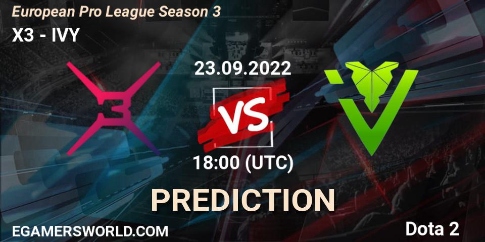Prognoza X3 - IVY. 23.09.2022 at 18:33, Dota 2, European Pro League Season 3 