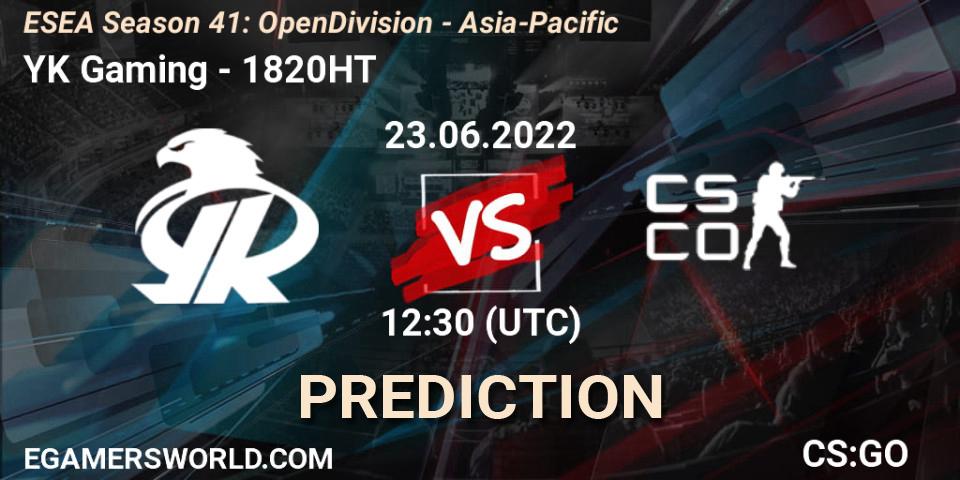 Prognoza YK Gaming - 1820HT. 23.06.2022 at 12:30, Counter-Strike (CS2), ESEA Season 41: Open Division - Asia-Pacific