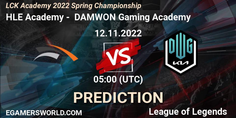 Prognoza HLE Academy - DAMWON Gaming Academy. 12.11.2022 at 05:00, LoL, LCK Academy 2022 Spring Championship